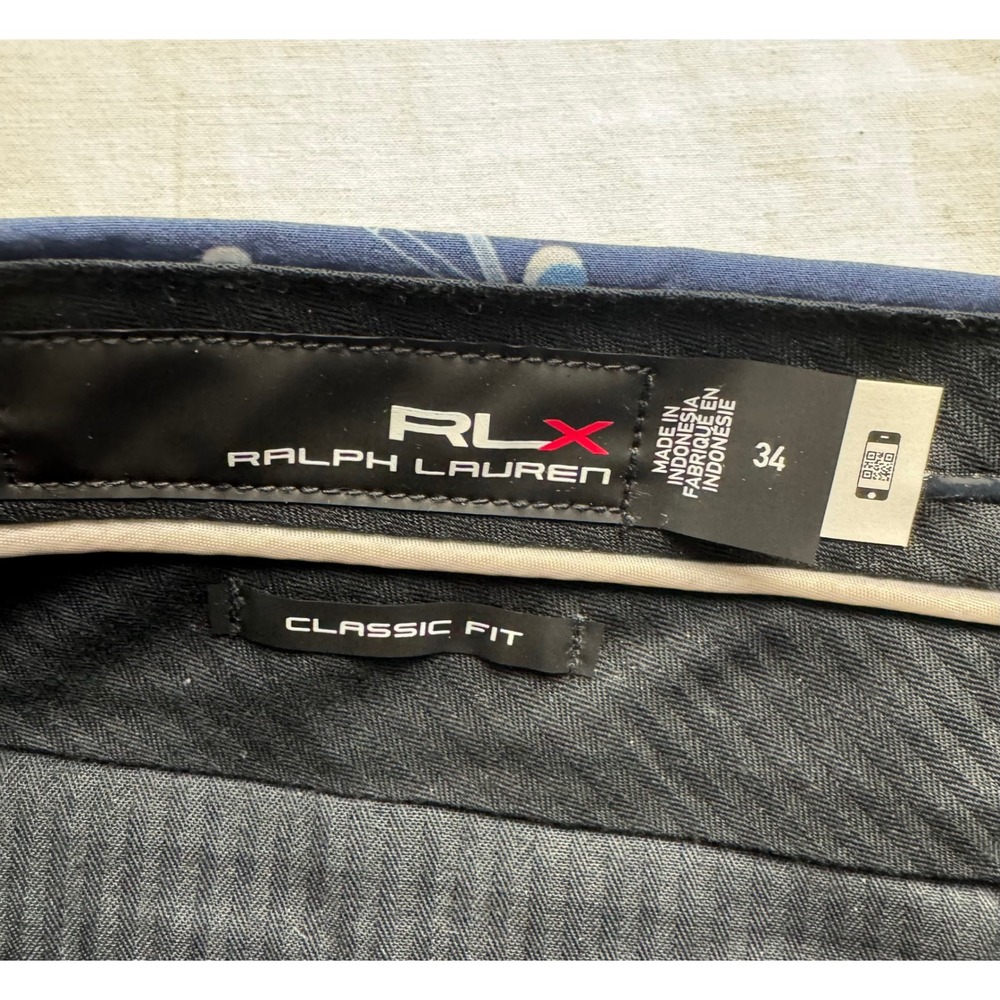 RLX Ralph Lauren Mens Golf Shorts Blue Pool Billiards Dominoes Print Size 34 NEW - Picture 7 of 16
